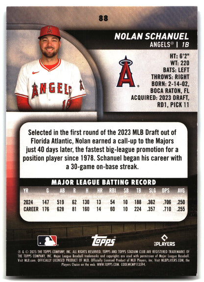 Nolan Schanuel - 2025 Stadium Club - #88 back