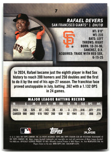 Rafael Devers - 2025 Stadium Club - #7 back