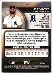 Riley Greene - 2025 Stadium Club - #76 back