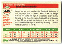 2025 Topps Chrome Platinum #336 Hayden Birdsong Speckle Refractors #/150 back