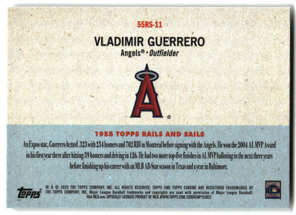2025 Topps Chrome Platinum #55RS-11 Vladimir Guerrero 1955 Topps Rails and Sails back