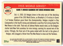 2025 Topps Chrome Platinum #55WS-5 Gil Hodges 1955 World Series back