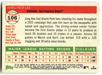 2025 Topps Chrome Platinum #106 Jung Hoo Lee back