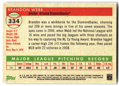 2025 Topps Chrome Platinum #334 Brandon Webb back