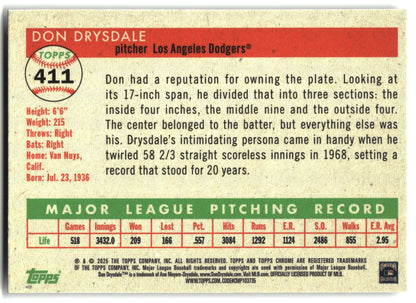 2025 Topps Chrome Platinum #411 Don Drysdale back