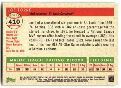 2025 Topps Chrome Platinum #410 Joe Torre back