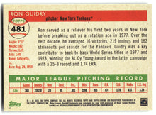 2025 Topps Chrome Platinum #481 Ron Guidry back