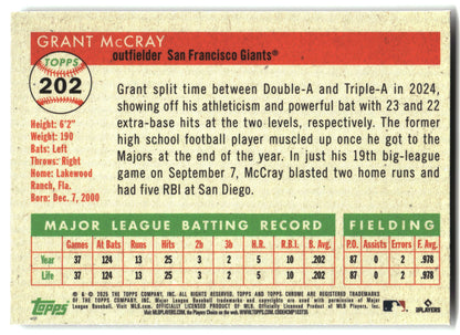 2025 Topps Chrome Platinum #202 Grant McCray back