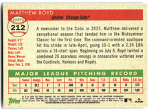 2025 Topps Chrome Platinum #212 Matthew Boyd back