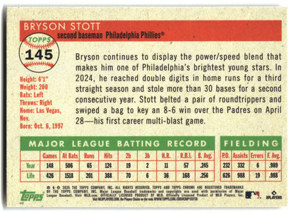 2025 Topps Chrome Platinum #145 Bryson Stott back