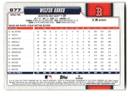 2026 Topps #677 Wilyer Abreu Holiday back