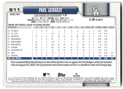 2026 Topps #611 Paul Gervase Holiday back