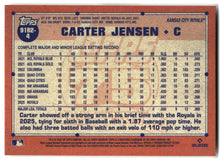 2026 Topps #91B2-4 Carter Jensen 1991 Topps Baseball 35th (Series Two) back