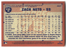 2026 Topps #91B2-39 Zach Neto 1991 Topps Baseball 35th Anniversary (Series Two) back