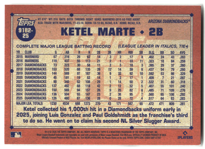 2026 Topps Ketel Marte 1991 Topps Baseball 35th (Series Two) baseball back