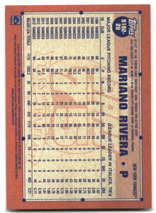 2026 Topps Mariano Rivera 1991 Topps Baseball 35th (Series Two) baseball back