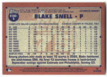 2026 Topps #91B2-5 Blake Snell 1991 Topps Baseball 35th Anniversary (Series Two) back