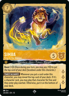 Simba - King in the Making 20/204 Super Rare Whispers in the Well Lorcana NM