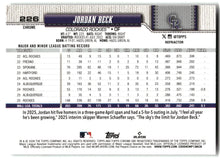 Jordan Beck - 2026 Topps Chrome - Refractors - #226 back