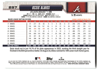 Ozzie Albies - 2026 Topps Chrome - X-Fractors - #297 back