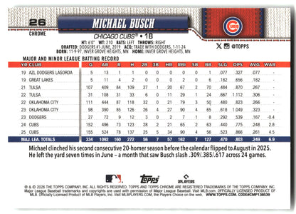 Michael Busch - 2026 Topps Chrome - X-Fractors - #26 back