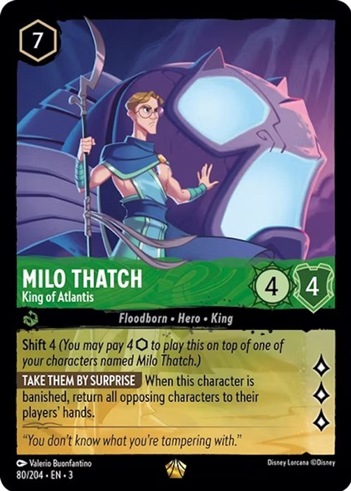 Milo Thatch - King of Atlantis 80/204 Legendary Into the Inklands Lorcana NM