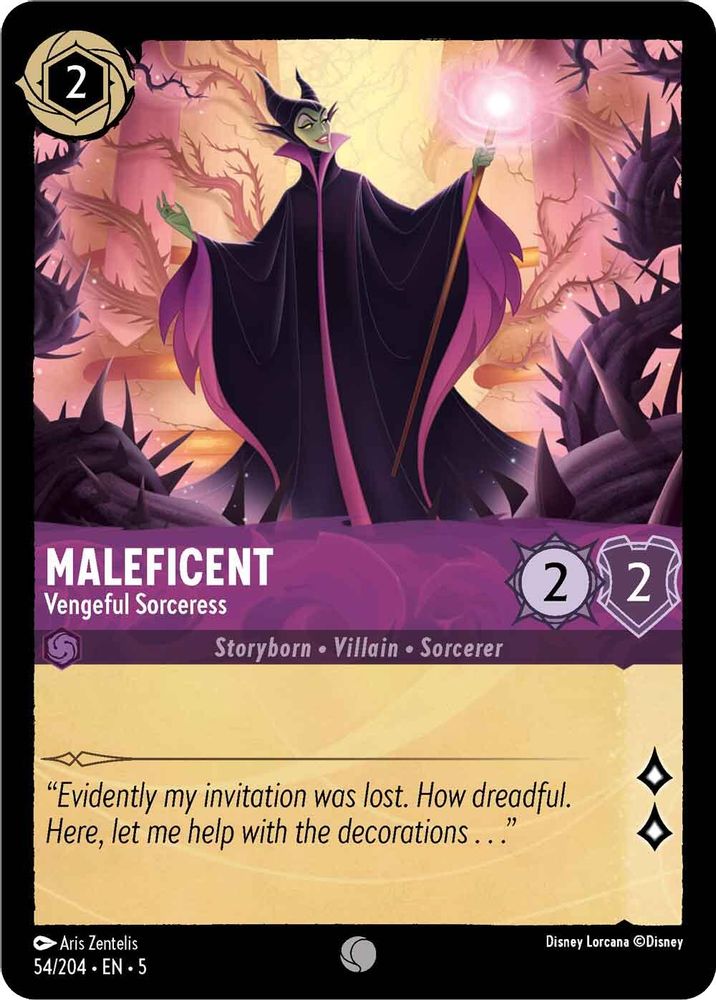 Maleficent - Vengeful Sorceress 54/204 Common Shimmering Skies Lorcana Near Mint