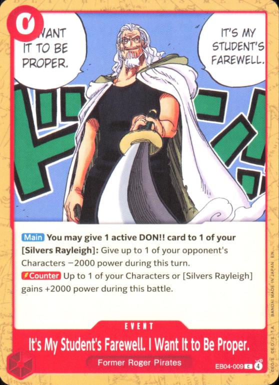It's My Student's Farewell. I Want It to Be Proper. EB04-009 Adventure on Kami's Island One Piece NM