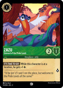 Zazu - Steward of the Pride Lands 93/204 Common Into the Inklands Lorcana NM