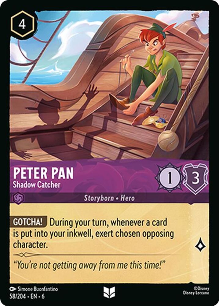 Peter Pan - Shadow Catcher 58/204 Uncommon Azurite Sea Lorcana Near Mint