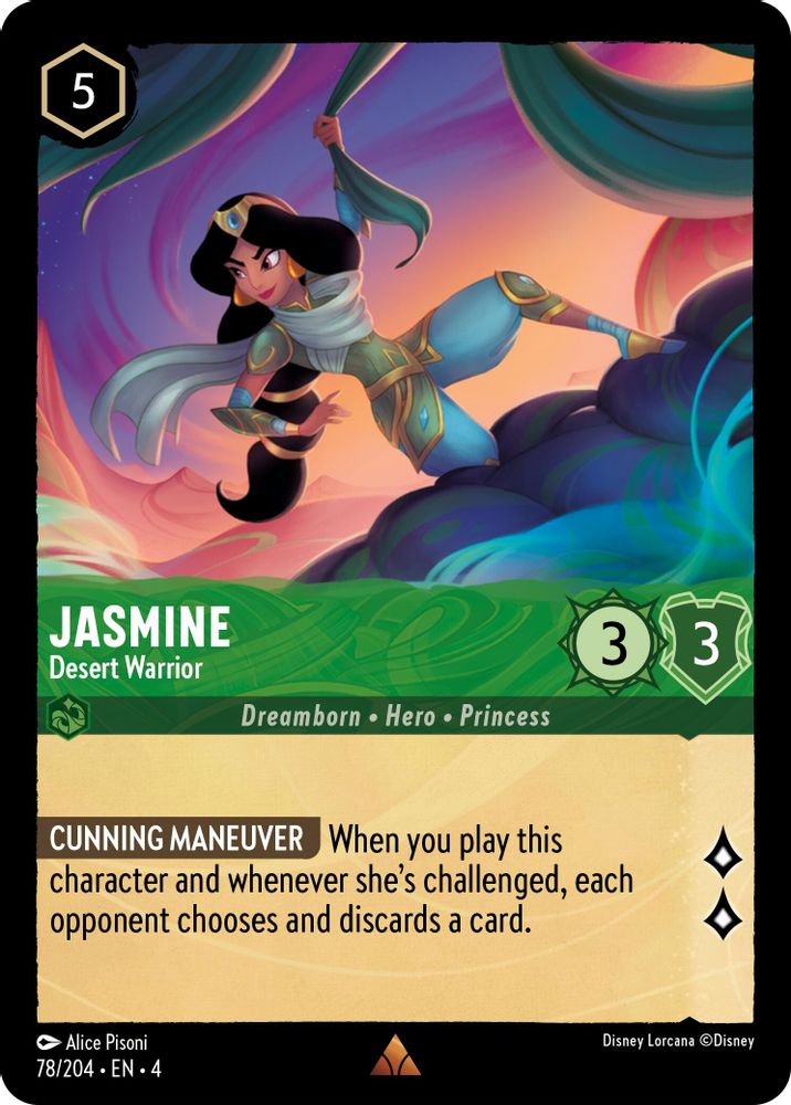 Jasmine - Desert Warrior 78/204 Rare Ursula's Return Lorcana Near Mint