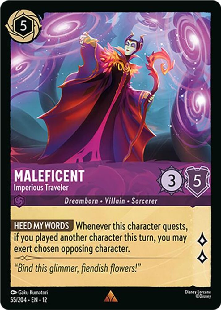 Maleficent - Imperious Traveler 55/204 Rare Wilds Unknown Lorcana Near Mint
