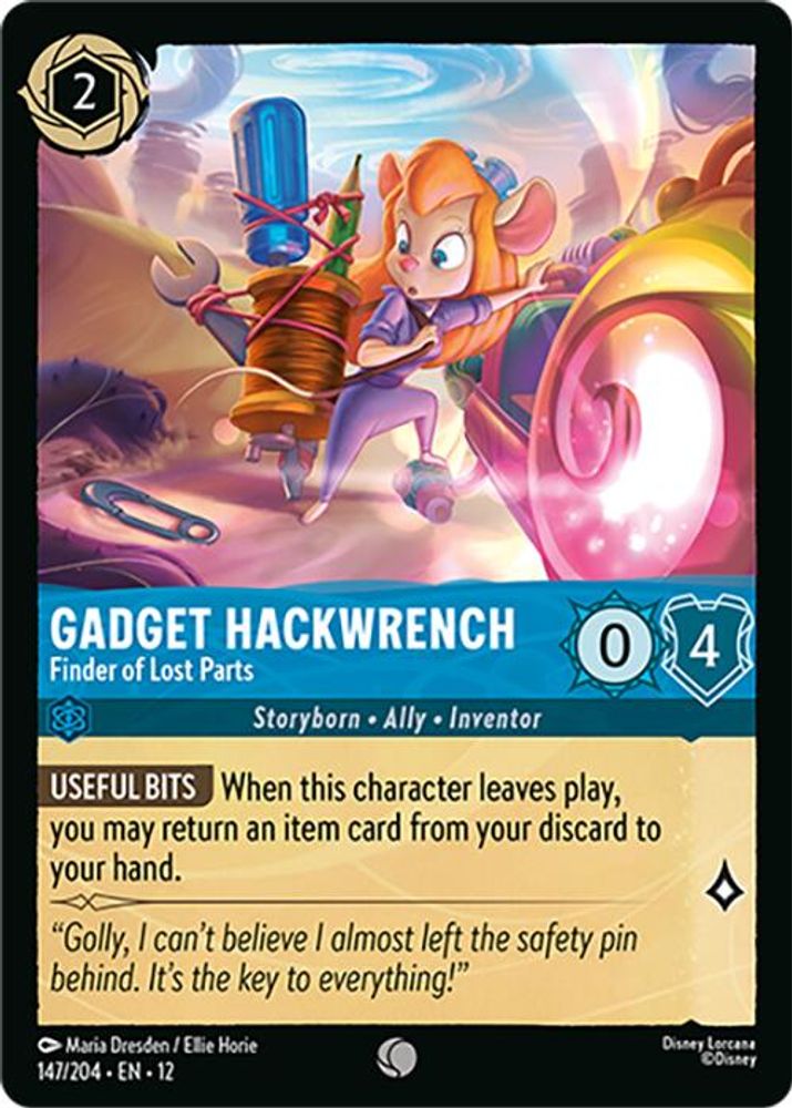 Gadget Hackwrench - Finder of Lost Parts 147/204 Common Wilds Unknown Lorcana NM