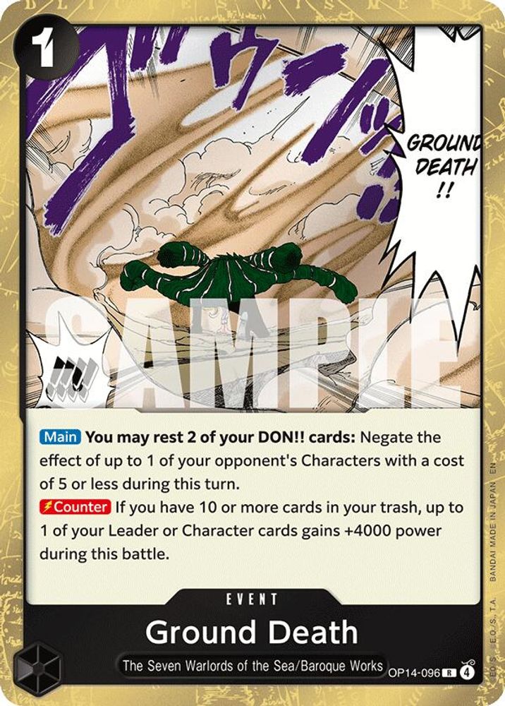 Ground Death OP14-096 Rare The Azure Sea's Seven One Piece Foil Near Mint