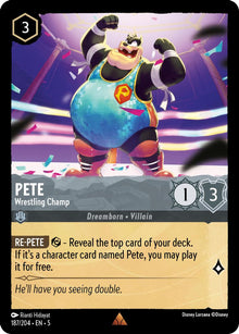 Pete - Wrestling Champ 187/204 Rare Shimmering Skies Lorcana Near Mint