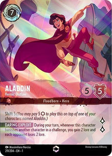 Aladdin - Heroic Outlaw (Enchanted) 211/204 The First Chapter Lorcana Holo NM