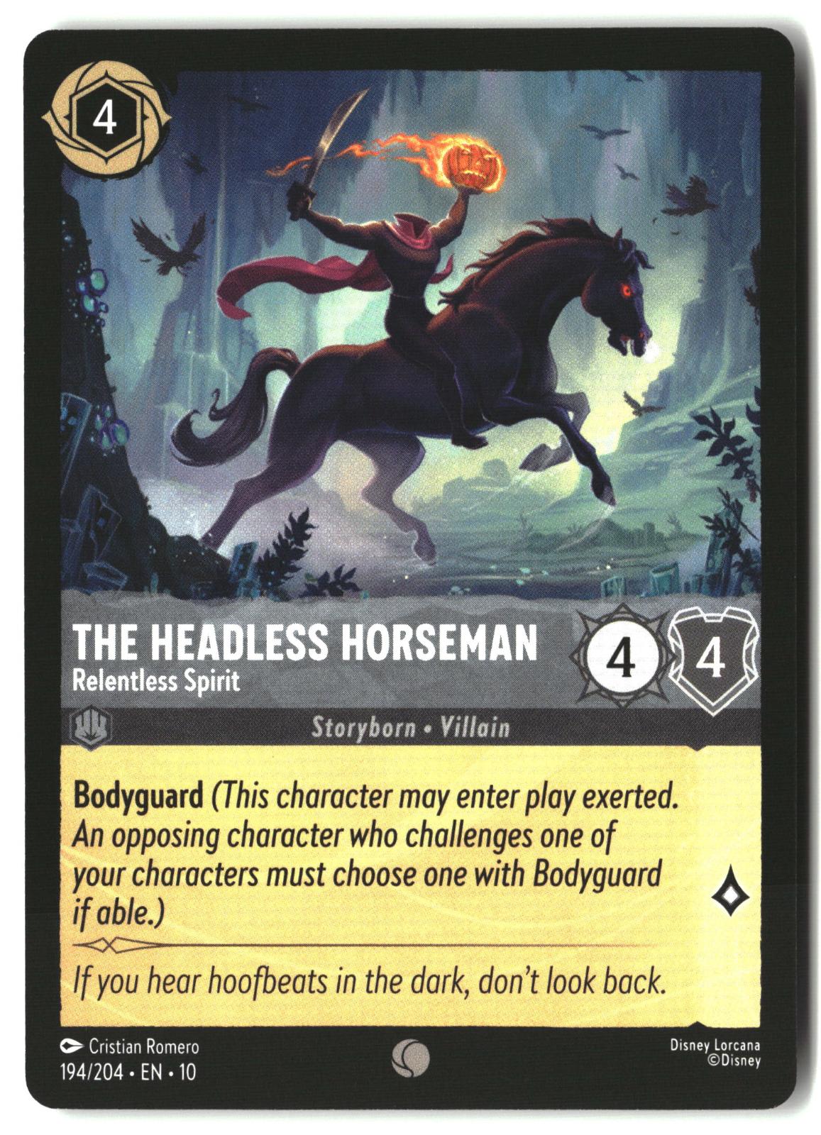 The Headless Horseman - Relentless Spirit 194/204 Whispers in the Well Lorcana LP