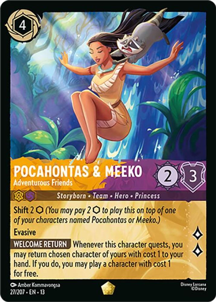 Pocahontas & Meeko - Adventurous Friends 27/204 Attack of the Vine! Lorcana NM