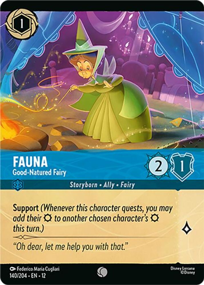 Fauna - Good-Natured Fairy (Foil) 140/204 Wilds Unknown Lorcana Cold Foil NM