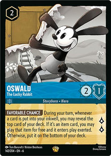 Oswald - The Lucky Rabbit 142/204 Legendary Azurite Sea Lorcana Near Mint