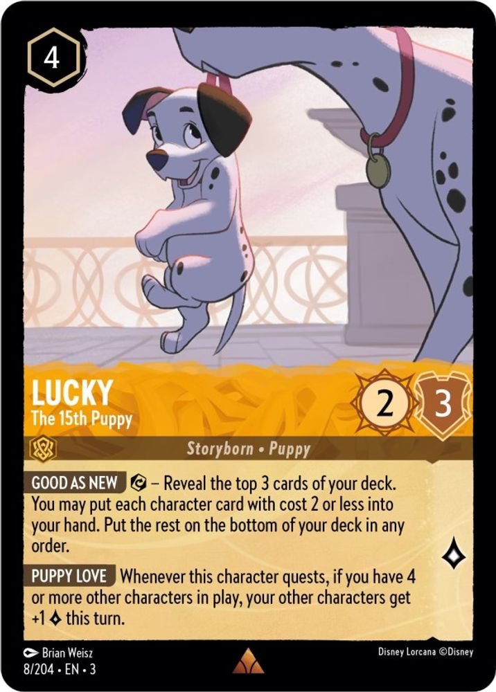 Lucky - The 15th Puppy 8/204 Rare Into the Inklands Lorcana Near Mint