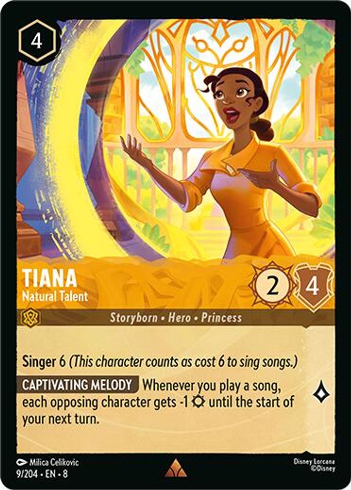 Tiana - Natural Talent 9/204 Rare Reign of Jafar Lorcana Near Mint