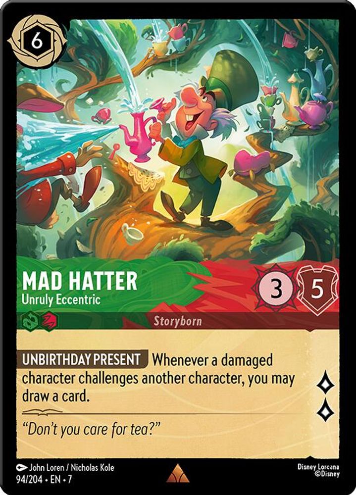 Mad Hatter - Unruly Eccentric 94/204 Rare Archazia's Island Lorcana Near Mint