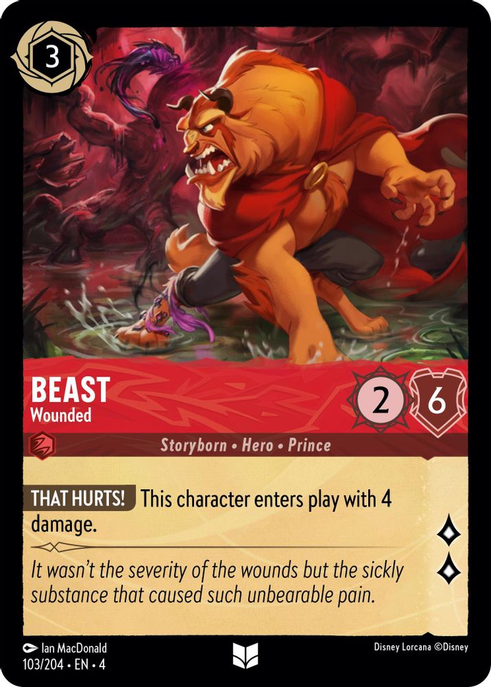 Beast - Wounded 103/204 Uncommon Ursula's Return Lorcana Near Mint