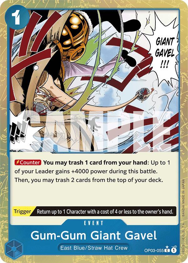 Gum-Gum Giant Gavel (Textured Foil) OP03-055 Premium Booster -The Best- One Piece NM