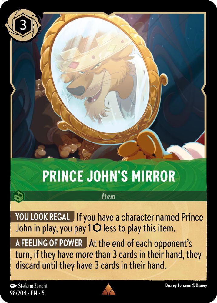 Prince John's Mirror 98/204 Rare Shimmering Skies Lorcana Near Mint