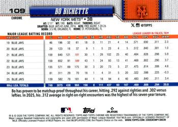 Bo Bichette - 2026 Topps Chrome - #109 back