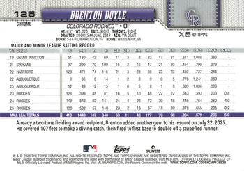 Brenton Doyle - 2026 Topps Chrome - #125 back