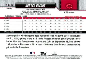 Hunter Greene - 2026 Topps Chrome - #135 back