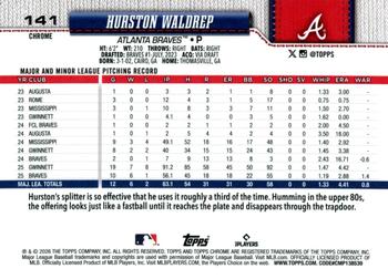 Hurston Waldrep - 2026 Topps Chrome - #141 back